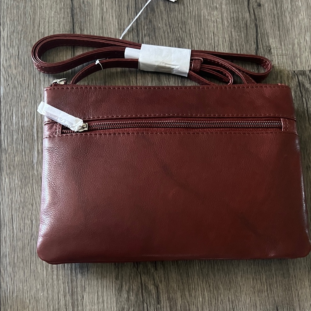 Elegant Brown Leather Crossbody Bag